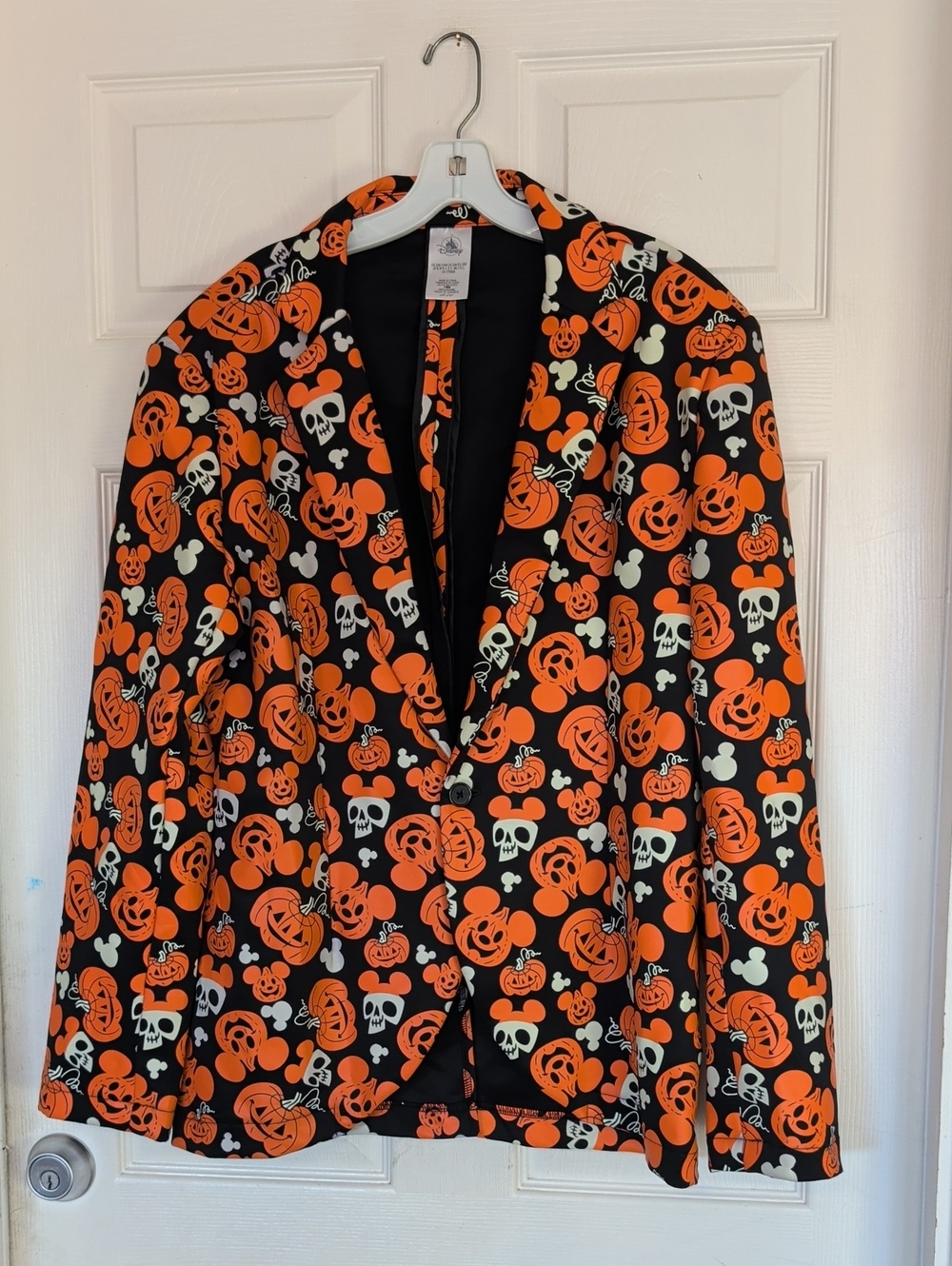 Disney Park Mickey Pumpkin Glow‎ In Dark Suit Jacket Halloween Men Small/Medium
